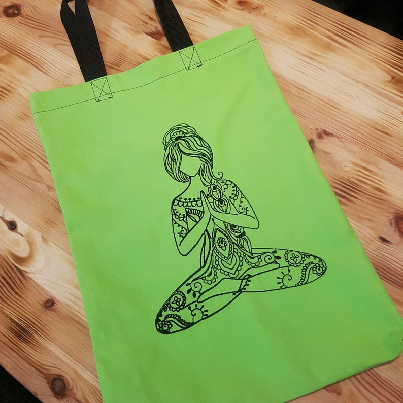 Yoga Tote Bag Embroidered Bag Yoga friend gift Gym Bag Etsy