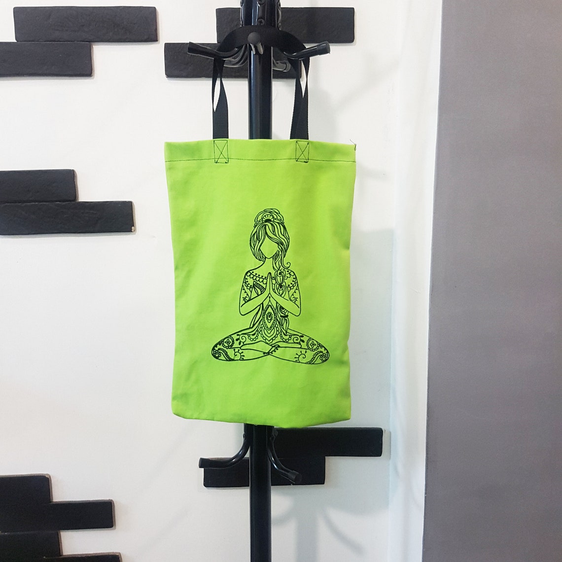Yoga Tote Bag Embroidered Bag Yoga friend gift Gym Bag Etsy