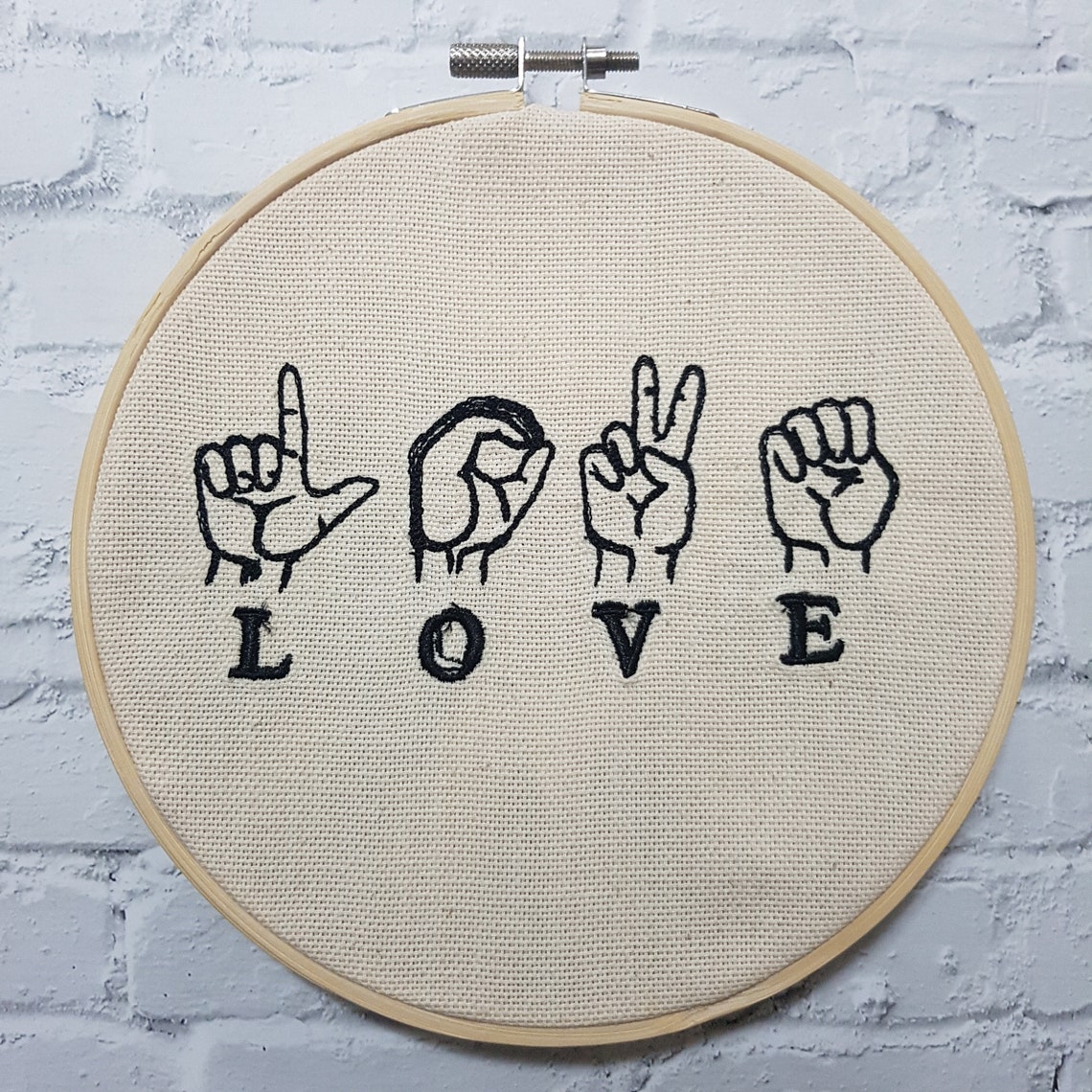 Love embroidery romantic gift minimal wall art embroidery etsy Love embroidery romantic gift minimal wall art embroidery etsy