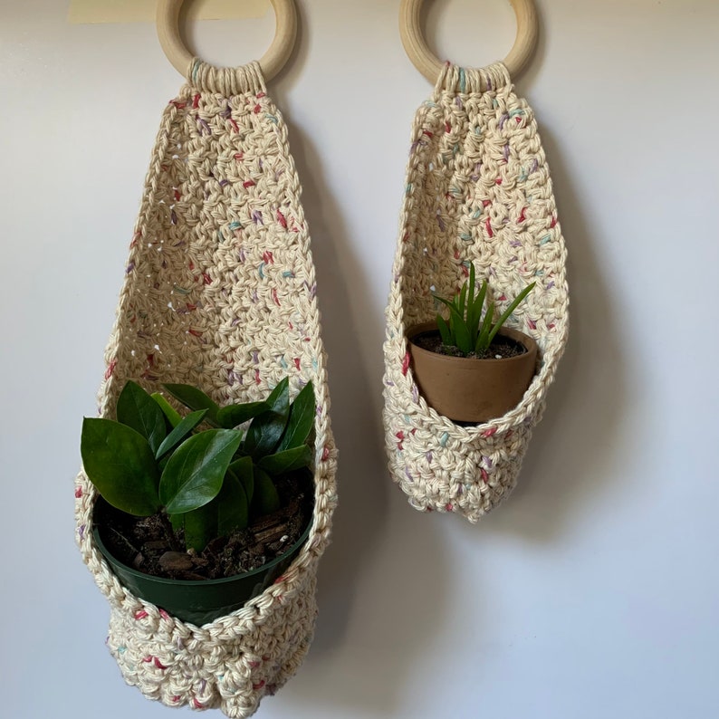 Crochet Plant Pouches Crochet Plant Hanger Wall Hanging Etsy