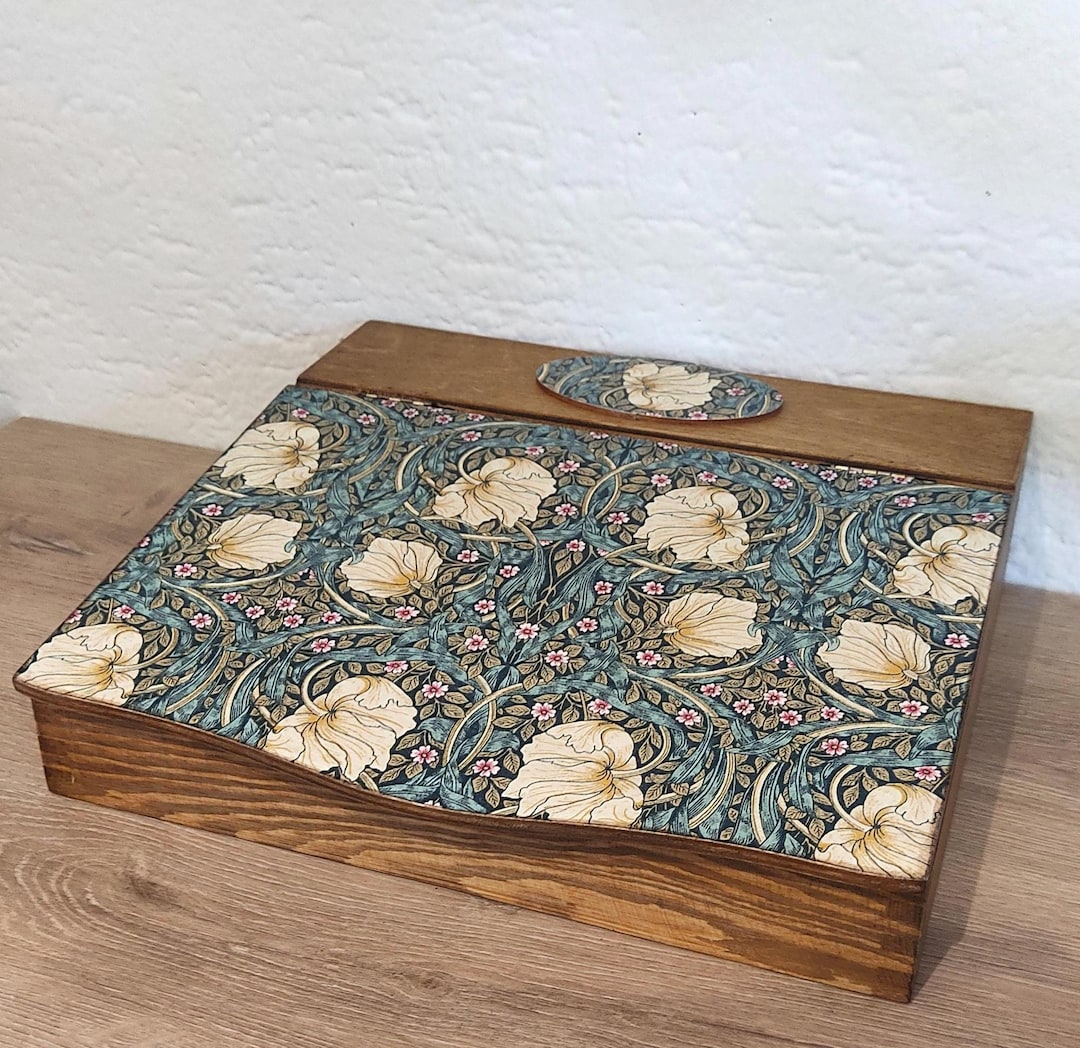 Wooden Tabletop Secretary With William Morris Design - Etsy