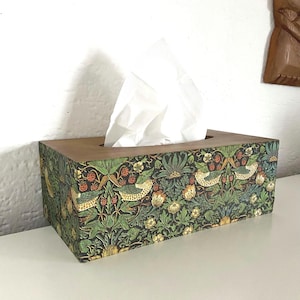 Caja de Pañuelos de Madera William Morris Strawberry Thief