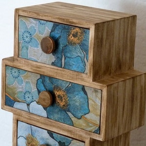 Tabletop Wooden Chest Of Drawers. Desktop Organizer Jewelry Cabinet. Mini Dresser. Makeup Container Box. image 5