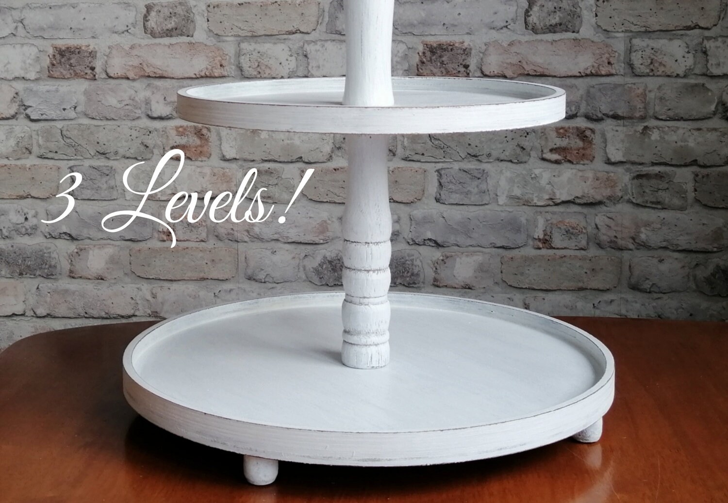 14 Inch White Wooden 3 Layers Tiered Tray. Strong Tier Tray Etsy
