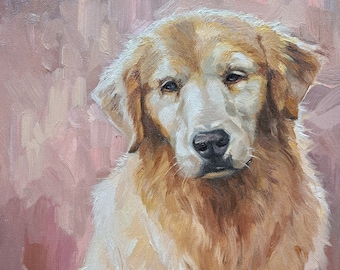 Custom pet portrait, Dog oil painting from photo, Pet loss gift