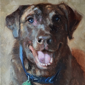 Custom dog portrait original painting on canvas, Dog painting memorial personalized art gift for dog owners
