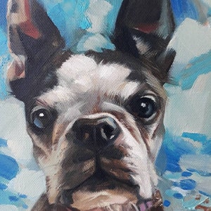 Custom pet portrait, Custom dog portrait original painting on canvas, Dog painting memorial personalized art gift for dog lovers owners zdjęcie 3