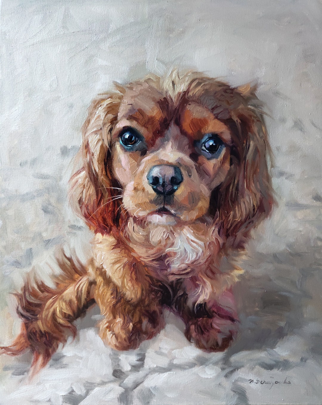 Custom Dog Painting, Custom Pet Portrait Original Painting on Canvas ...