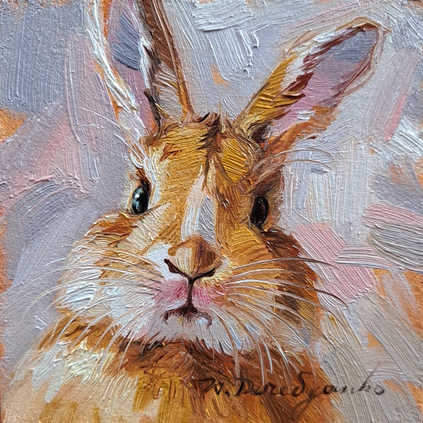 Rabbit Oil Painting Etsy