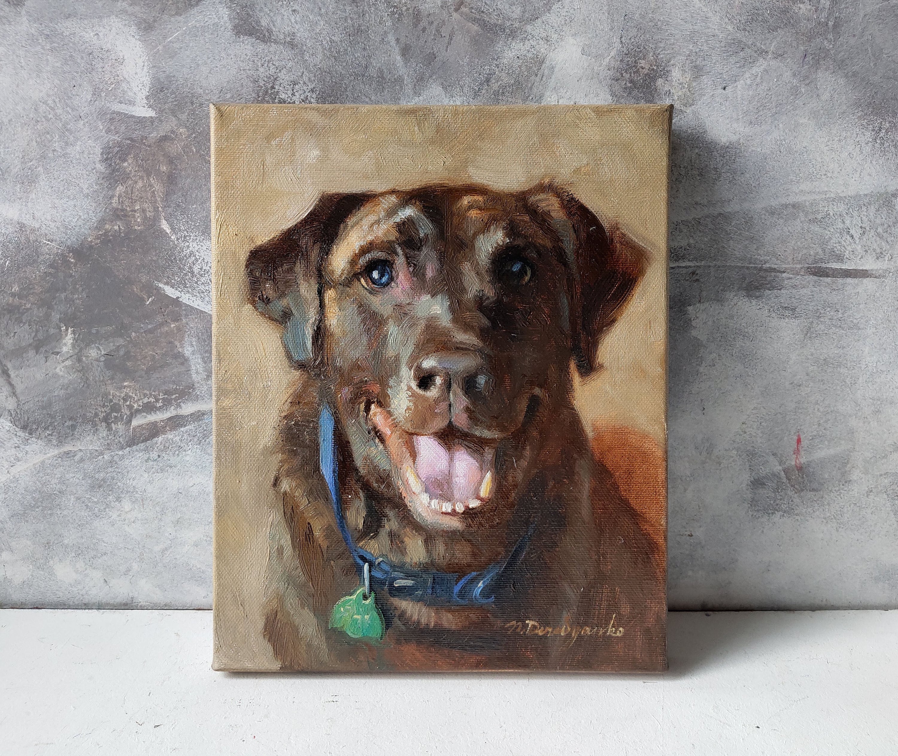 Custom Dog Portrait Original Painting on Canvas Dog Painting Etsy