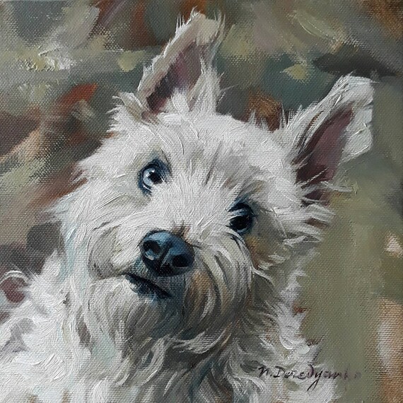 white dog portrait