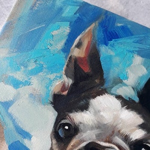 Custom pet portrait, Custom dog portrait original painting on canvas, Dog painting memorial personalized art gift for dog lovers owners zdjęcie 6