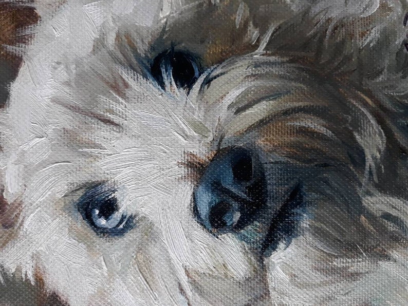 Custom dog portrait White dog painting original canvas art Etsy