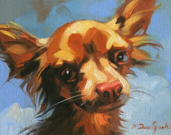 Toy terrier dog original oil painting custom pet portrait dog lover gift personalized dog art original canvas artwork terrier wall decor