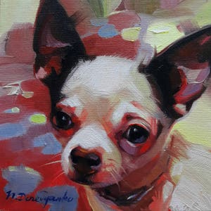La toile faite sur commande de peinture d’art de chien d’Hihuahua de la photo rouge Valentines jour animal de compagnie portrait personnalisé d’huile Rememberence des cadeaux d’amant pour l’art de mur de propriétaires