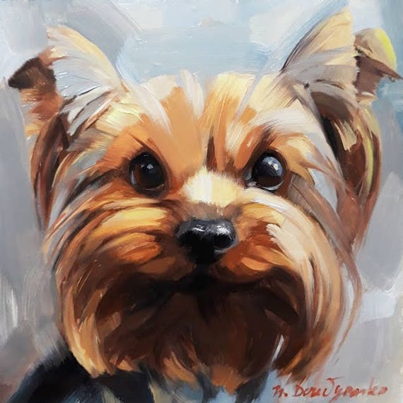 CUSTOM PET Portrait from your photo on gallery wrap canvas Customised dog art Original oil painting Australian Terrier Painting.