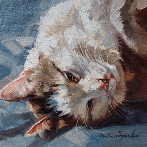 Peinture à l'huile originale de portrait d'animal de compagnie personnalisé, cadre de peinture de chat personnalisé, portrait d'animal à partir d'une photo