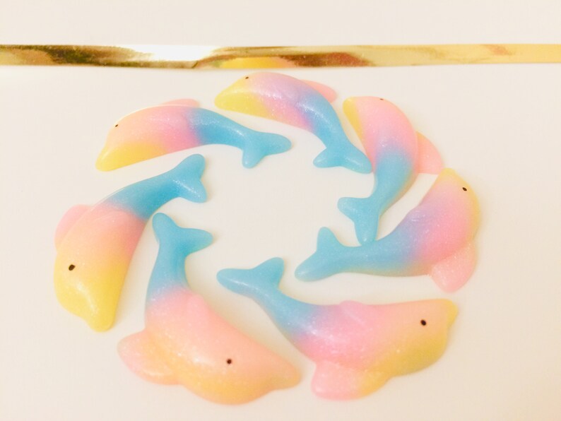 Slime Charm Add Ins Perfect for Slime Tropical Hawaiian Resin Dolphin Kawaii Animal Cabochon Ombre Dolphin Charm