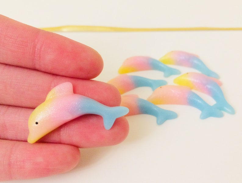 Slime Charm Add Ins Perfect for Slime Tropical Hawaiian Resin Dolphin Kawaii Animal Cabochon Ombre Dolphin Charm