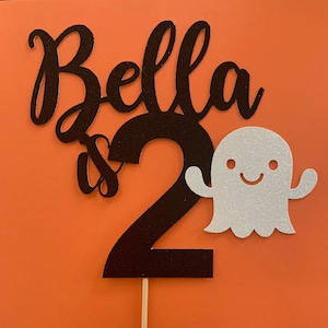 Halloween Birthday cake topper, Ghost Birthday cake topper , ghost cake topper, Any name and age cake topper