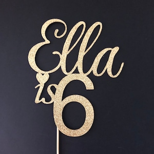 Birthday cake topper, 6th Birthday cake topper, Any Age Any One Name cake topper, cake topper, Happy Birthday cake topper
