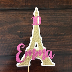 Eiffel tower cake topper, Paris Cake topper, Birthday cake topper, Paris Birthday Cake topper