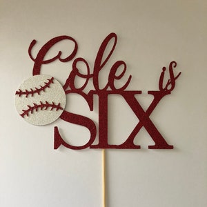 Baseball Birthday Cake topper, Baseball cake topper, 6th Birthday cake topper, ANY age ANY name cake topper, Baseball birthday