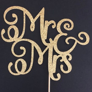 Mr and Mrs Cake topper, Wedding Cake topper, Bridal Shower Cake topper, Bride and Groom cake topper afbeelding 1