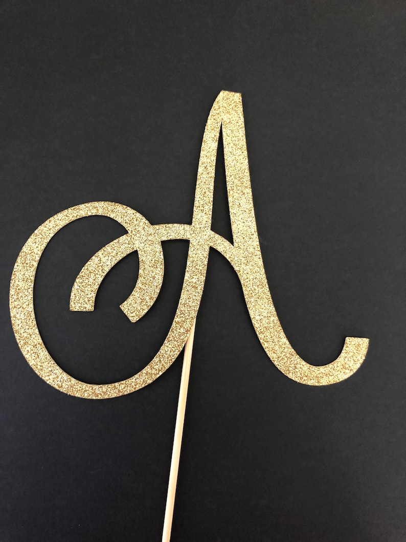 Initial Cake Topper Any Letter Cake Topper Monogram Cake Etsy