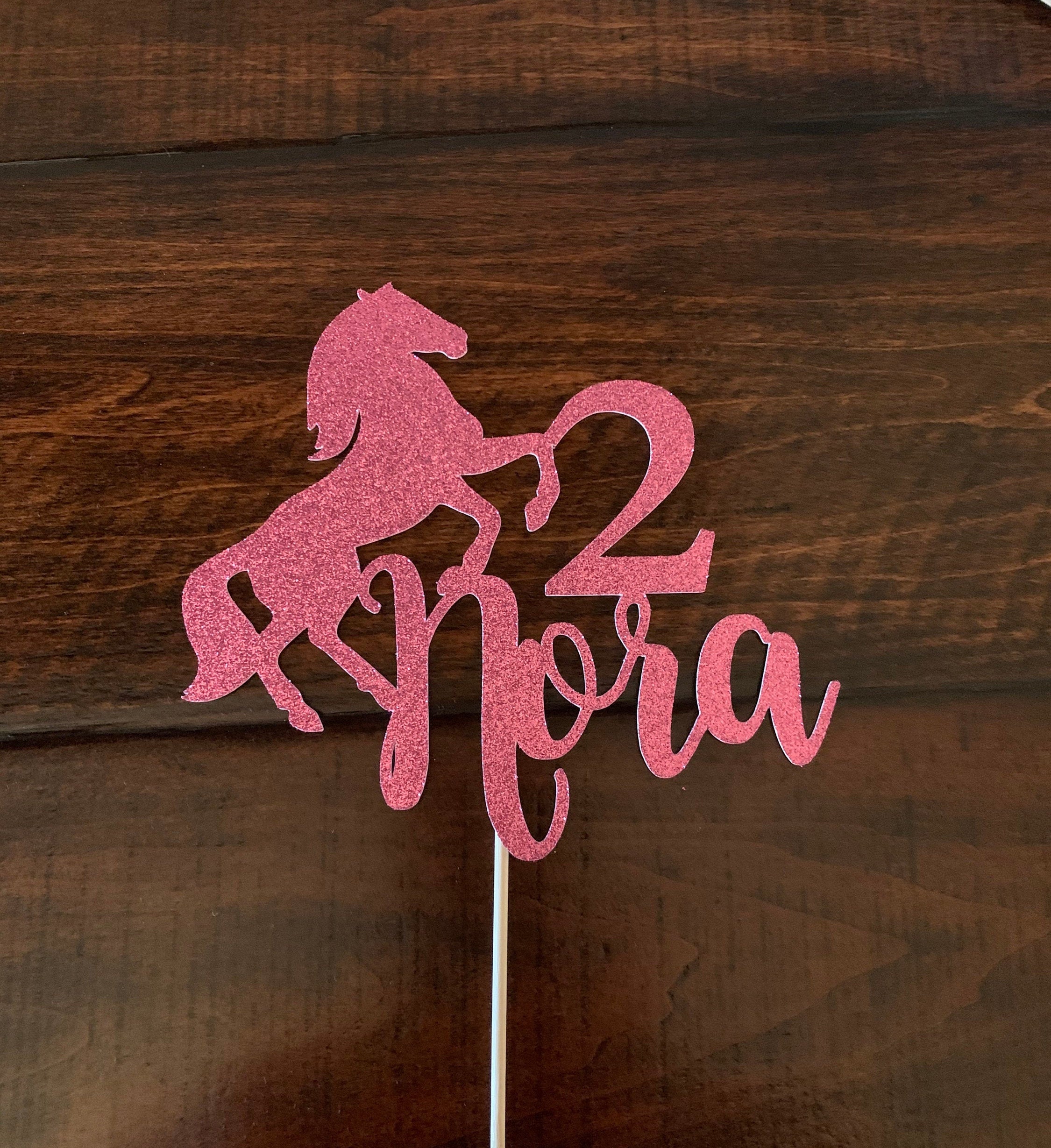 Horse Birthday Cake Topper Jumping Horse Cake Topper Horse Etsy