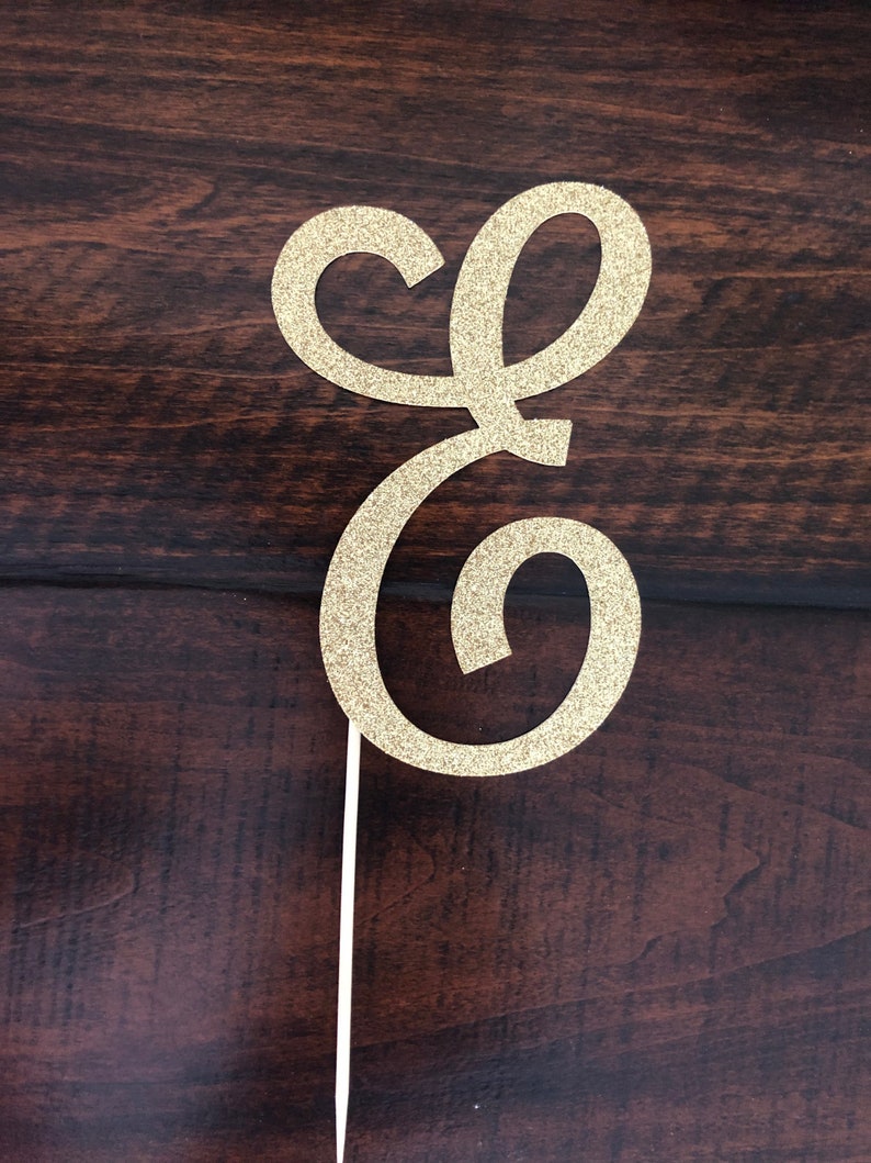 Initial Cake Topper Any Letter Cake Topper Monogram Cake Etsy