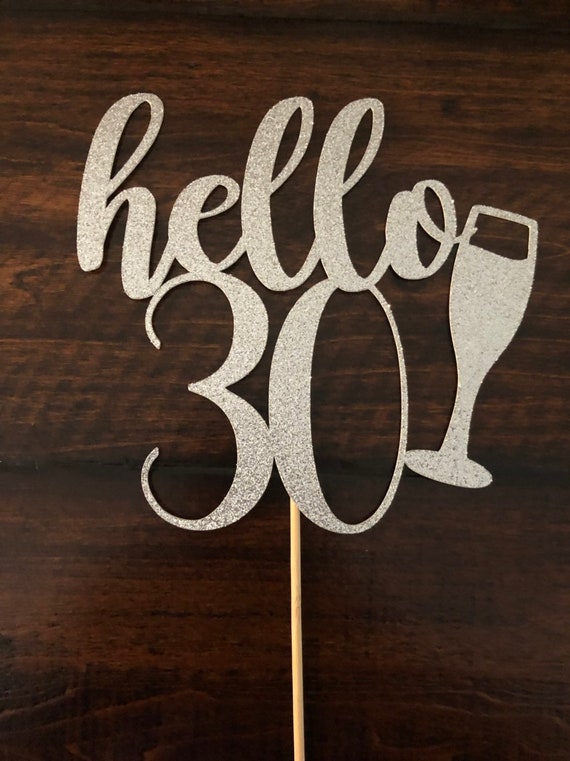 Thirty Cake Topper Rose Gold Mirror