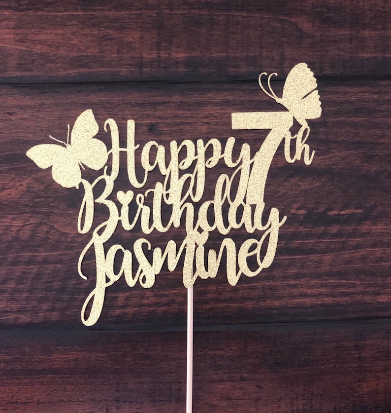 Butterfly Birthday Cake Topper Butterfly Cake Topper Etsy