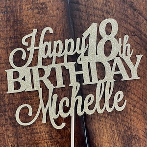 Birthday Cake Topper, Cake topper, 18th Birthday cake topper, Any Age Any Name cake topper