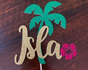 Luau cake topper, Hawaiian themed cake topper, Moana Birthday cake topper