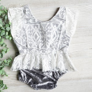 Lace Sitter Outfit, White and Gray Sitter Outfit, Photography Outfit