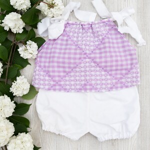 Purple and White Sitter Outfit, Two Piece Sitter Outfit, Photography Outfit