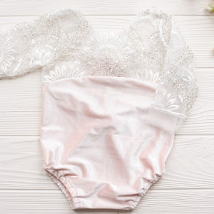 Beaded Pink Sitter Romper, Sitter Romper