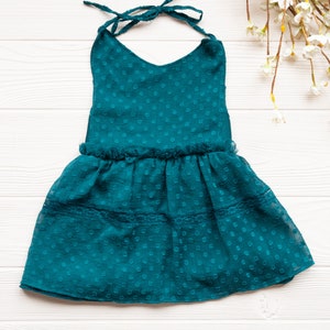 Teal Sitter Dress, One Year Cake Smash Dress, Tutu Dress with Diaper Cover