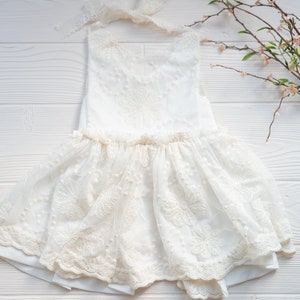 Ivory Lace Tutu Dress, First Birthday Outfit, Sitter Dress
