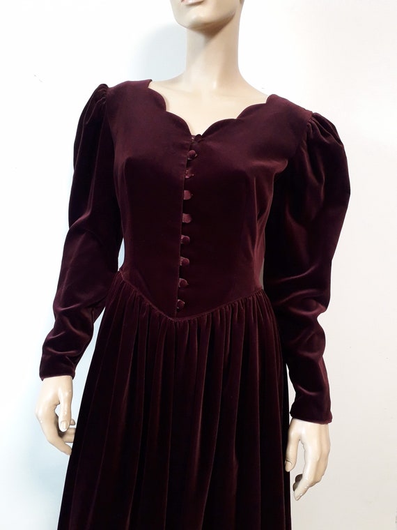 Beautiful Vintage LAURA ASHLEY Dress Maxi Velour … - image 2