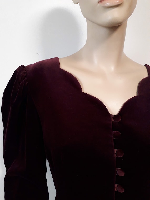 Beautiful Vintage LAURA ASHLEY Dress Maxi Velour … - image 3