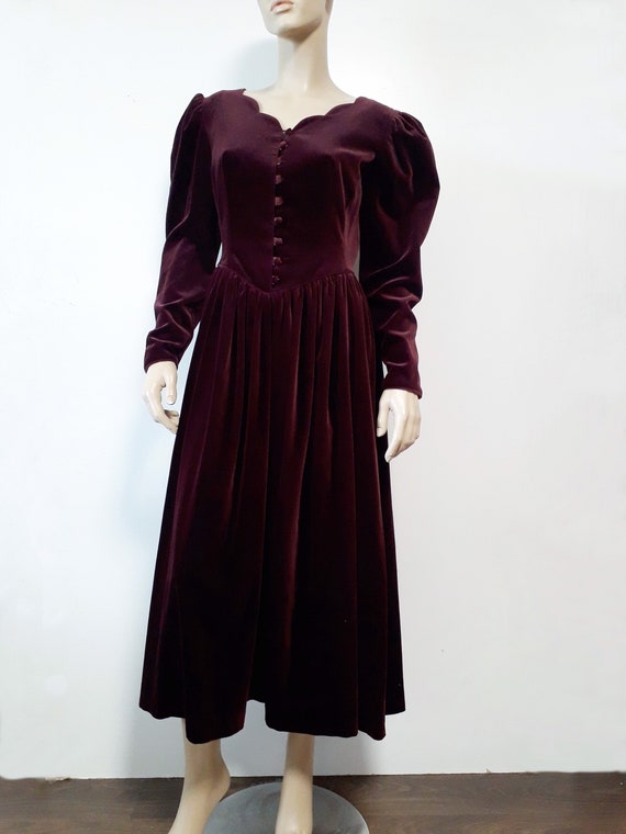 Beautiful Vintage LAURA ASHLEY Dress Maxi Velour … - image 1