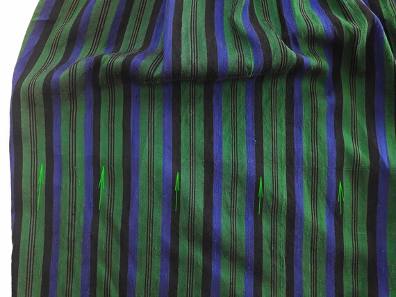 Vintage Trachten style 80s Striped Long Silk Dres… - image 9