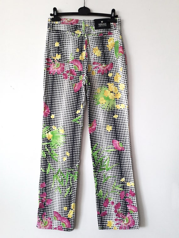 Vintage 90s VERSACE Jeans Couture high waisted je… - image 2