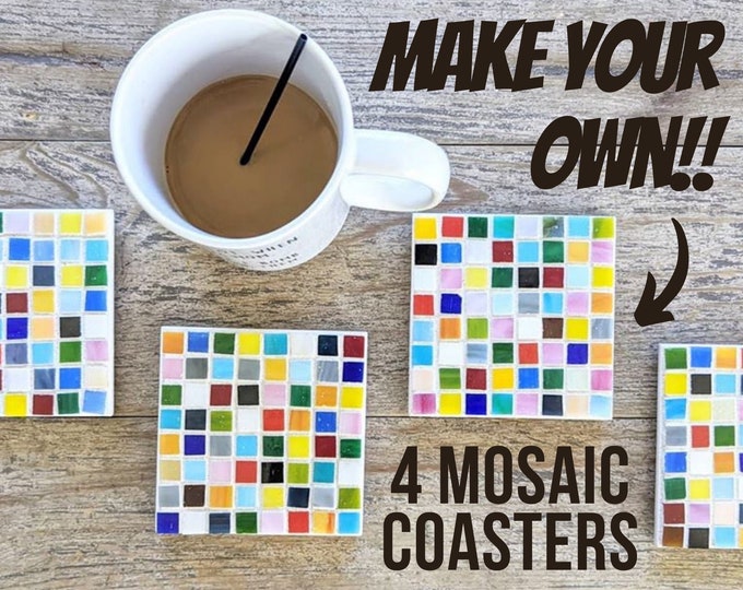 DIY Mosaic Coaster Craft Project | DIY Craft Kit | Craft Kit for Adults | DIY Kit | Mosaic Kit | Craft Kit for Teens | Christmas Present