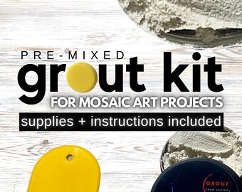 White Premixed Grout for Mosaic Supplies | Mosaic Grout Kit with Instructions for Beginner Mosaic | How to Mosaic Powder Grout | Mosaic DIY