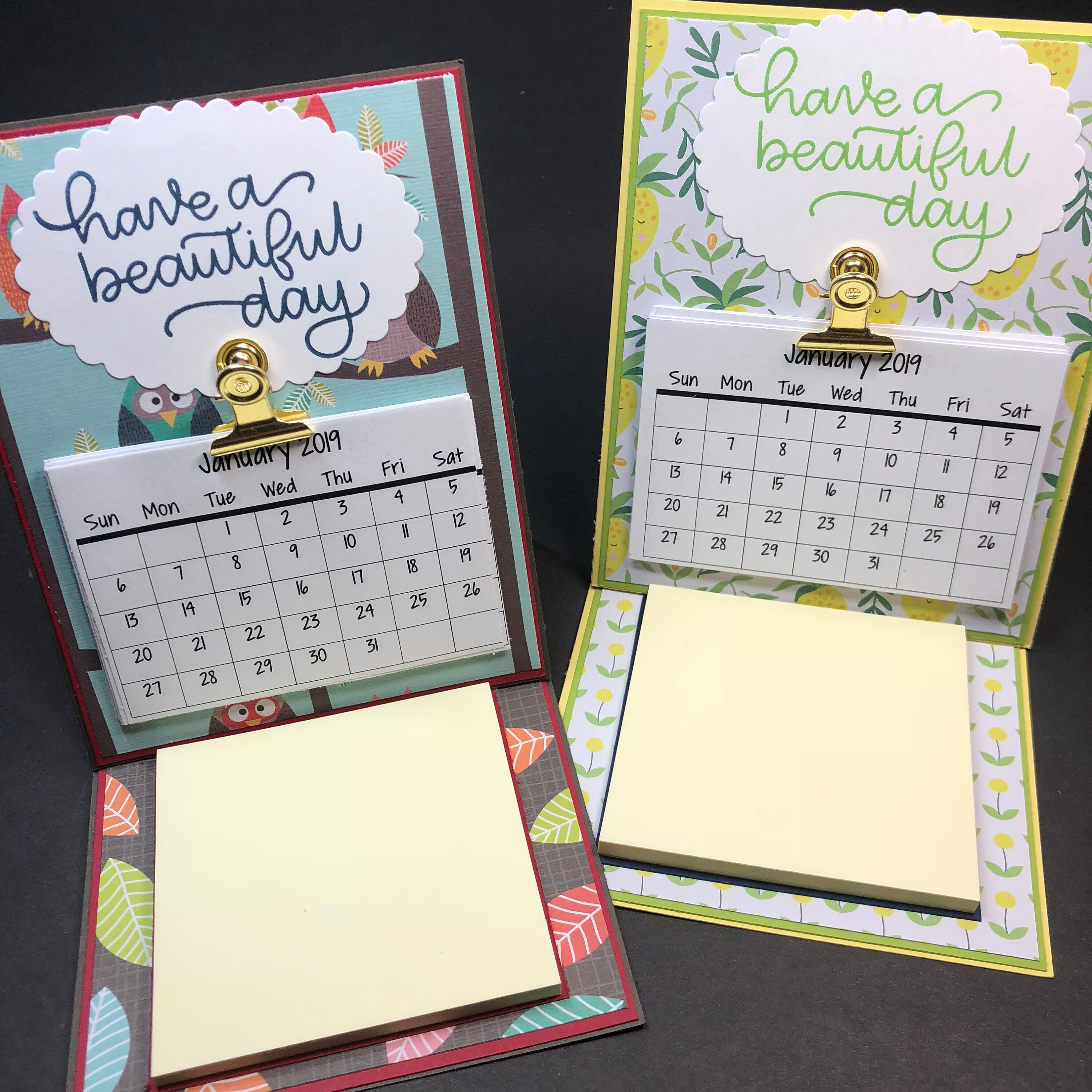Mini Easel PopUp 2019 Desk Calendar and Sticky Note pad Etsy