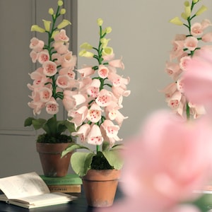 Digitale en papier / Fleurs en papier / Plantes en papier / Premier anniversaire / Cadeau jardin / Cadeau fête des Mères / Fleurs en pot / Fleurs en papier crêpe