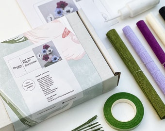 Maak je eigen papieren anemoon | Knutselset | Papieren bloem | Papierambachten | Uniek cadeau | Ambachtelijke workshop | Kunstatelier | Ambachtsfeest | DIY-kit